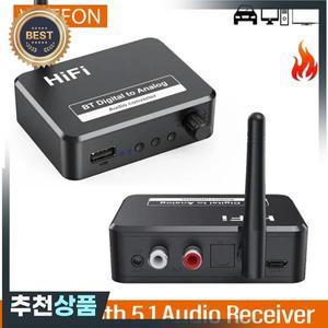 DAC Bluetooth 5.1 오디오 수신기 디지털-아날로그 변환기 3.5mm AUX RCA L/R U 디스크 광학 스테레오 Hifi
