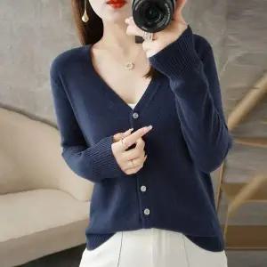 10컬러 RV86FN85 버튼 포인트 던 봄 가을 브이넥 니트가디건