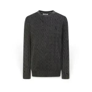 [헤지스] 남성 가먼트 다잉 케이블 니트 HZSW6A211CG