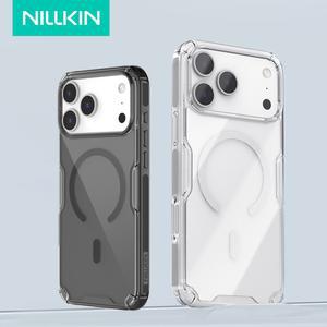 17 Pro, Pro Max, 아이폰 에어 케이스용 NILLKIN 마그네틱 네이처 커버 폰 PC 하드 투명 TPU 클리어 백 프레임