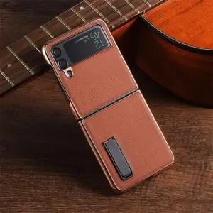 유니블링 갤럭시 z플립 3 4 미니 거치대 범퍼 커버 가죽 케이스