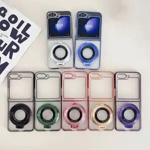 유니블링 갤럭시z플립 3 4 5 마그네틱 그립 거치대 투명 케이스