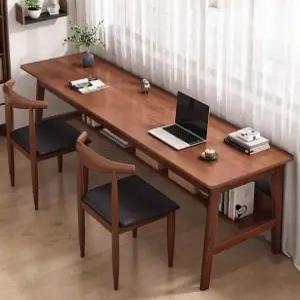 스터디카페 일자형 책상 도서관 넓은 테이블 다크월넛 선반 공부방 가족 긴테이블