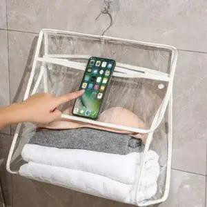 벽걸이 욕실 수납백 투명 걸이형 보관 수납 가방 욕실용품 방수 보관 대용량_24458737