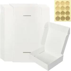 뚜껑이 있는 JAGERGREEN 흰색 선물 상자 생일 발렌타인데이 신부 들러리 프로포즈 결혼식 파티 선물10팩용