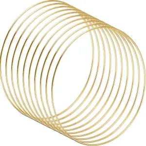 시메야오 20개 12인치 대형 금속 플로럴 후프 금 공예품 드림 캐처 링 결혼식 라운드 화환 마크라메 DIY