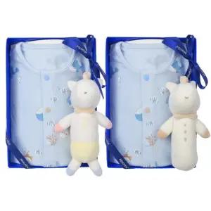 [갤러리아] (쌍둥이출산,백일,돌,유아내의세트)워리7부슬림내의두벌+말딸랑이세트(A1B-1038SET)