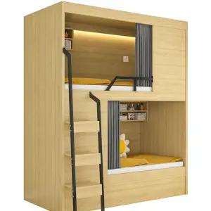 캡슐 게스트하우스 수면 침대 성인용 이층 나무 호텔