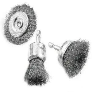 산업용 드릴용 와이어 스텐 브러쉬 녹제거 사포 그라인더날 철솔 금속 식당 불판