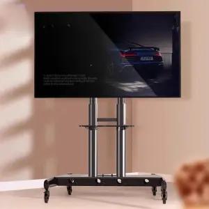 이동식 TV스탠드 32-75인치 높이조절 바닥형 티비거치대 철제 선반형 회의용 교육용