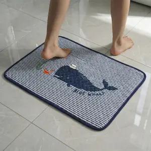 헤링본 퀼팅 발매트 블루웨일 주방 욕실매트 현관