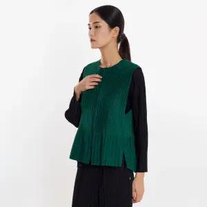 자가드 퀼팅 피콕 베스트_PPVTW325009