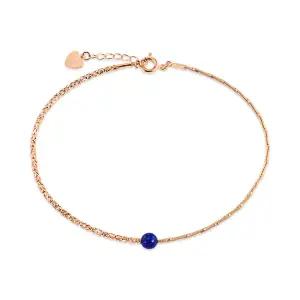 [비앤비골드] 14K 티탄 언발 라피스라줄리 사각컷 뱅글 팔찌 GTB41088