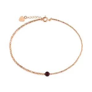 [비앤비골드] 14K 티탄 언발 로돌가넷 사각컷 뱅글 팔찌 GTB41091