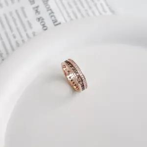 925Silver 브라운 오닉스큐 두 줄 레이어드링 OPHER1853