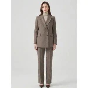 [하프클럽/비비드시크릿가너]SET 여성 로에 사선 겨울 정장 자켓 팬츠 세트