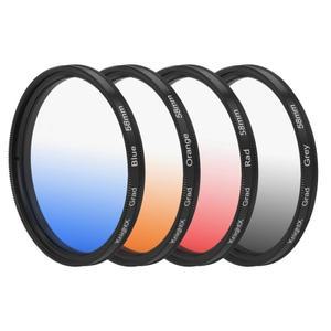 KnightX Grad 블루 오렌지 레드 그레이 컬러 렌즈 필터 크로스 Canon Nikon Pentax DSLR 카메라 5255586267