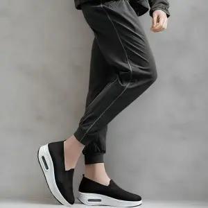 [하프클럽/다잇템]여성 푹신 미니멀리즘 키높이 5색 통굽 슬립온