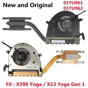 레노버 씽크패드 X390 요가 및 X13 요가 Gen 1 노트북 용 CPU 냉각 팬 쿨러 방열판 라디에이터 01YU961 01Y