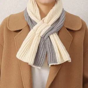 3컬러 여성 클래식 겨울 투톤 고리형 숏 목도리 머플러