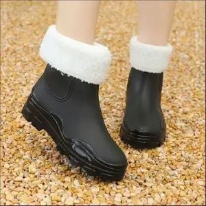 여성 뽀글이 기모안감 미들장화 중목 앵클부츠 방한화 2색
