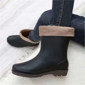 여성 겨울 기모장화 중목 작업화 방한부츠 털안감 3색
