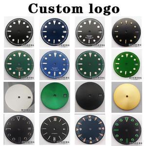 맞춤형 개인화 DIY 로고 시계 다이얼 NH35 무브먼트 액세서리 부품 용 블랙 화이트