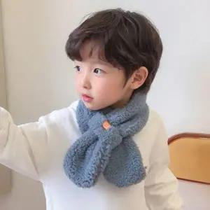 아동 겨울 데일리 어린이집 선물 키즈 단색 뽀글 양털 머플러 목도리
