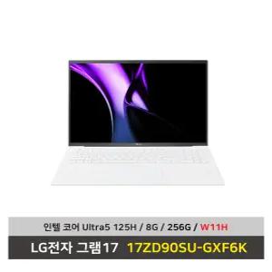 LG전자 그램17 노트북 17ZD90SU-GXF6K Ultra5 SSD256G+8G+Win11설치 무선마우스+마우스패드 - KW