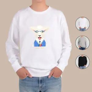 [하프클럽/알티피아]맨투맨 전색상 양 파랑 동물 친구들 안경 프린트셔츠