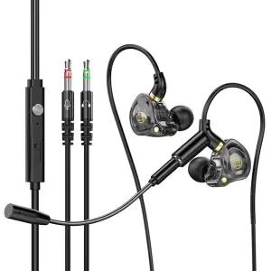 디보이스 V-S1 2.5m 케이블 3극 PC용 게이밍 듀얼마이크 유선 이어폰 컴퓨터 노트북