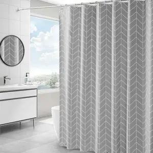 헤링본 체크 샤워 커튼 소 욕실커튼 방수커튼 욕조가