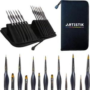 미니어처 페인트 브러시 세트 13개 아크릴 오일 수채화 네일 아트 혼합 미디어 모델 페인팅 페이스 앤