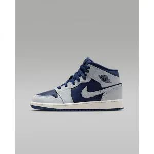 에어 조던 1 미드 주니어 신발 - 블루 보이드/서밋 화이트/핫 라바/퓨어 플래티넘 DQ8423-403