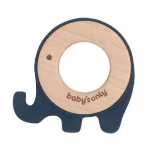 실리콘 우드 코끼리 치아발육기 (블루)유아놀이 딸랑이 장난감 완구