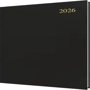 콜린스 - 에센셜 2026년 12개월 달력 연도 계획서 데일리 투 페이지 다이어리 A4 하드 커버 블랙