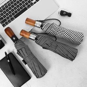 각인 심플체크 3단 자동우산 접이식 단우산 주문제작튼튼한 경량 튼튼한3단 접는 가벼운 예쁜