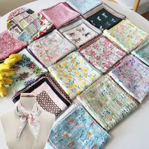 피코트 국산 면 봄 여 스카프 손수건 목 미니 목도리