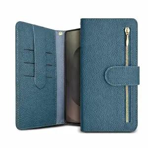 갤럭시 A24 A34 A15 A25 A35 A16 A36 A17 카이 천연 가죽 다이어리 지퍼 지갑 스트랩 케이스