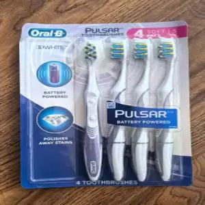 전동 칫솔 진동 Oral 4팩 B 펄사 화이트 럭스 중형 배터리 구동