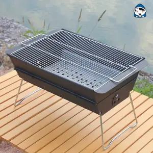 석도리 갑도리 휴대용 캠핑 바베큐 접이식 다리 스틸 블랙 사각화로 그릴