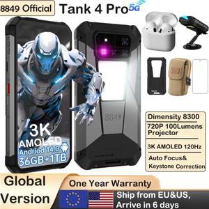 8849 탱크 4 프로 유니허츠 5G 러기드 스마트폰 1TB 36G 안드로이드 스포츠폰 11600mAh 디멘시티8300 AMOLE