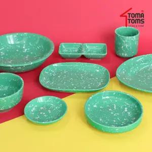[토마톰스]뉴트로 도자기 분식그릇 가족밥상/홈술세트 15P