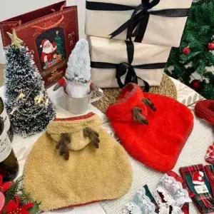 강아지 루돌프 후드 망토 2XL 1P 반려견 겨울 담요 WD0E169