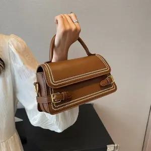 [다잇템] 여자 핸들 사각 플라워스터드 버클 들러리룩 크로스백