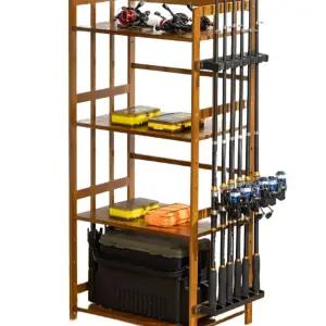 낚시대 거치대 선반 2구 3단 스탠드형 매장 가정용 받침대