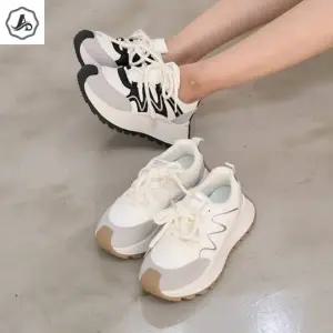 [애슬릿] 여성 키높이 스니커즈 웨이브 배색 운동화 물결 어글리