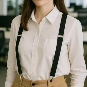 bns 컬러 정장 멜빵 서스펜더 블랙 바지 멜빵끈