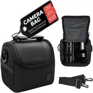어깨끈이 달린 eCostConnection 소형 패딩 카메라 가방 - 컴팩트 DSLR 및 미러리스 휴대용 케이스 경량