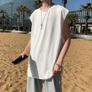 남성티셔츠 남성 베이직 무지 오버핏 디자인 민소매티